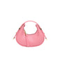 Textured Mini Half Moon Bag Chic Versatile Soft Leather Lipstick Handbags