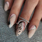 24pcs Detachable Almond French False Nails DIY Glitter Design Press on Nails Fake Nials DIY Manicure Nail Tips