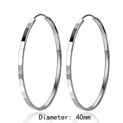 New Fashion18K Gold Plated Hoop Earrings For Women 925 Sterling Silver 2.0mm Fashion Earring 3/4/5/6CM