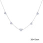High Quality Micro Pave White CZ Heart Charm Link Chain Necklace Minimal Delicate Fashion Jewelry