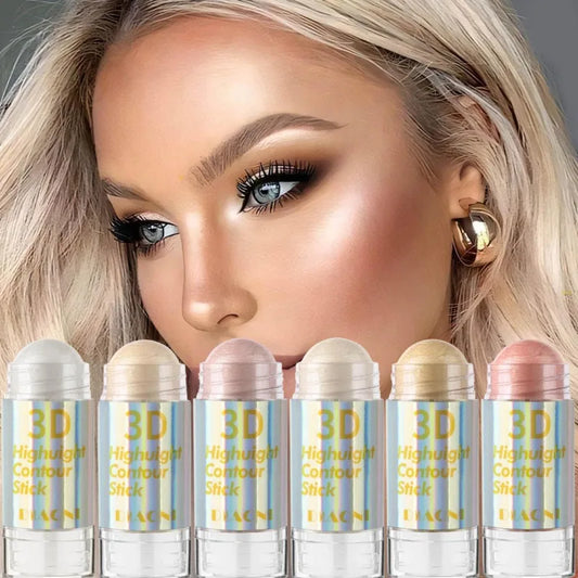 3D Face Brighten Highlighter Bar Cosmetic Face Contour Bronzer Shimmer Highlighter Stick Concealer Cream Makeup tool