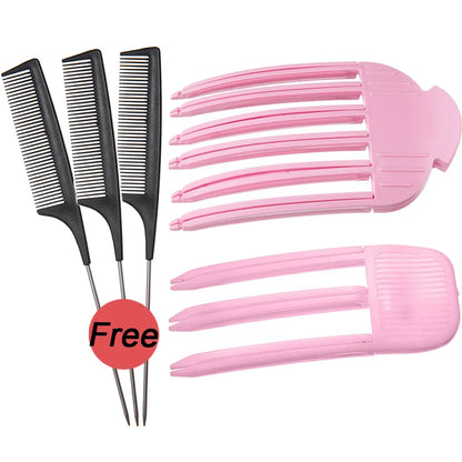 Magic Heatless Hair Care Roots Natural Fluffy Hair Clip with Pointed Tail Comb No Heat Hair Curler Hair Styling Fluffiness Tool