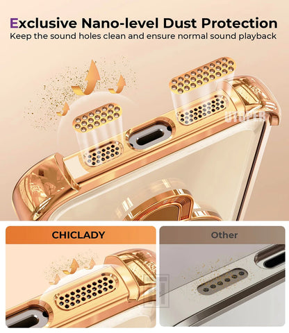 New Strong Magsafe Magnetic Ring Stand for iPhone 16 15 14 13 11 12 Pro Max Plus Military Shockproof Slim Plating Clear Cover