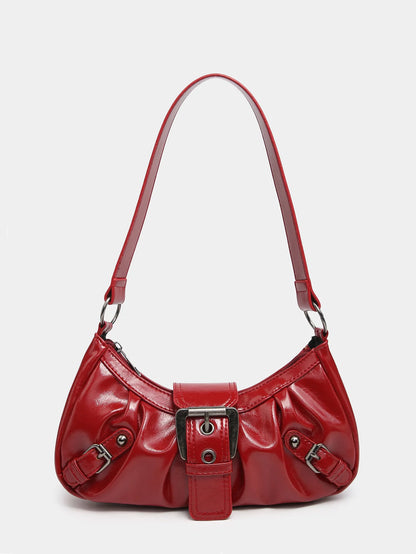 Y2K Punk Style Hobo Bag – Studs & Buckles Shoulder Bag for Women