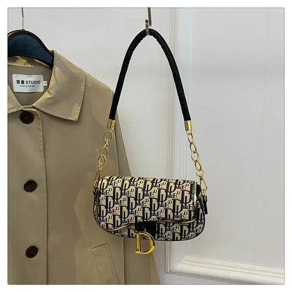 Contrast Saddle Crossbody Bag – Women's Chain Shoulder Handbag