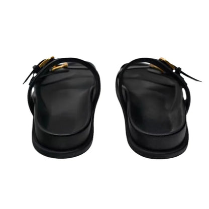 Women’s Flat Slingback Sandals  Round Toe with Buckle