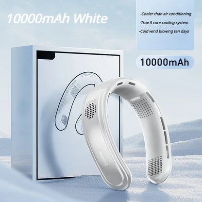 Portable Neck Fan 10000mAh Rechargeable Fan Mini 3-Speeds Large Wind Outdoor Silent Electric Ventilador for Home Camping Outdoor