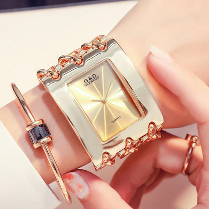 Women Luxury Brand Watch Dress Rhinestone Women Wristwatches Stylish Gold Female Watches for Women