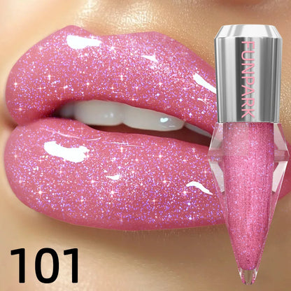 8-Color Glitter Shimmer Lip Gloss | Moisturizing Diamond Liquid Lipstick for Plump, Shiny Lips