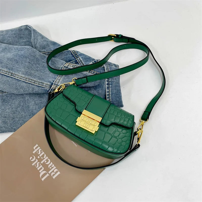 Designer Women's Leather Messenger Bag Elegant Crossbody Shoulder Handbag Luxury Ladies Tote Purse