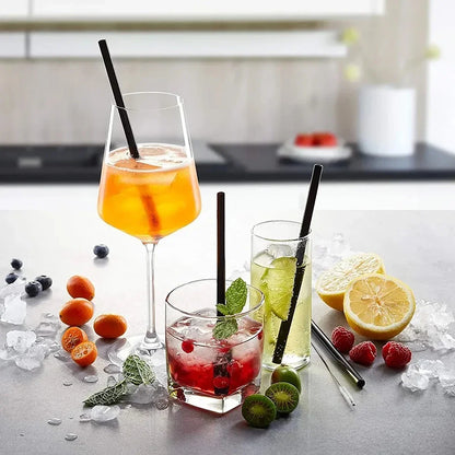 Colorful Glass Drinking Straws Set