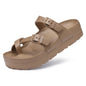 Fashion Thick Sole Slippers For Women Lightweight EVA Beach Shoes With Adjustable Buckle Summer New Orthopedic Slippers