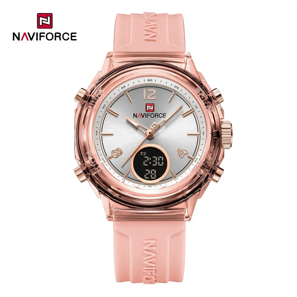 Women's Watch Outdoor Sports Waterproof Watches Dual Time Display Quartz Wristwatches Rubber Digital Clock