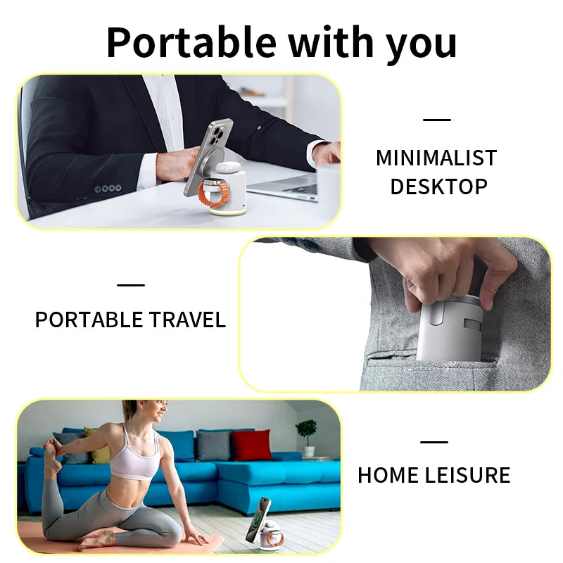 Qi2 Wireless Charger 3-in-1 Fast Charging Station Stand Folding Holder for iPhone16 15 14 ProMax Airpods Apple Watch