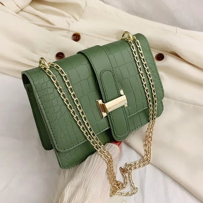 Tote Handbags Chains Shopper Clutch Handbag Winter Large Shoulder Bags for Women Stone Pattern PU Leather Crossbody Bags