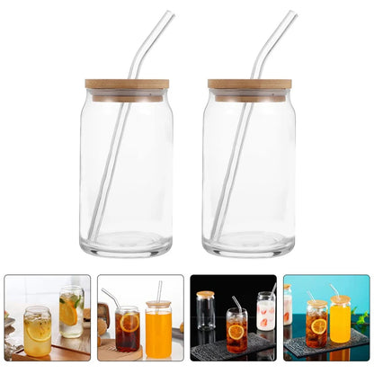 1 Pc Mason Jars Coffee Mug with Straw & Lid – Perfect for Iced Coffee, Juice, and Beverages