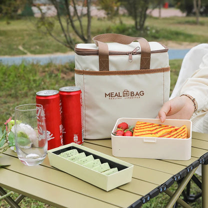Portable lunch bag food insulated box Waterproof shoulder strap insulated box, hand-held lunch box bag, fresh aluminum DH