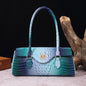Multicolor Crocodile Pattern Fashion Handheld Stick Bag Large Capacity One Shoulder Underarm Bag Women's Luxury Handbag