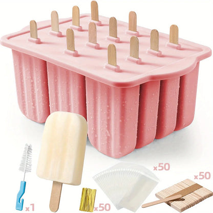 Popsicles Molds, 12 Pieces Silicone Popsicle Molds Easy-Release BPA-free Popsicle Maker Molds Ice Pop Molds Homemade Popsicle