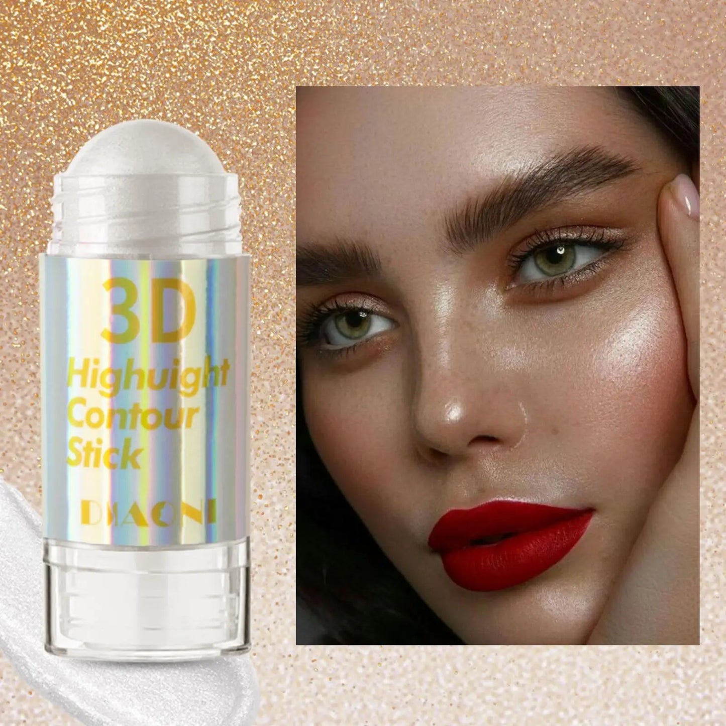 3D Face Brighten Highlighter Bar Cosmetic Face Contour Bronzer Shimmer Highlighter Stick Concealer Cream Makeup tool