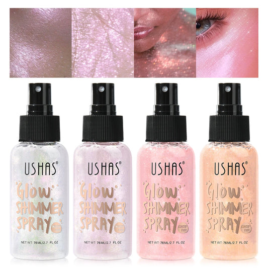 Body highlight spray, quick-drying and non-sticky, liquid glitter highlighter, long-lasting gloss