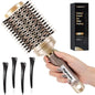 Golden Ceramic Pig Hair Comb: Aluminum Tube Thermal Conductive Curling Tool for Hair Styling/Scalp Massage