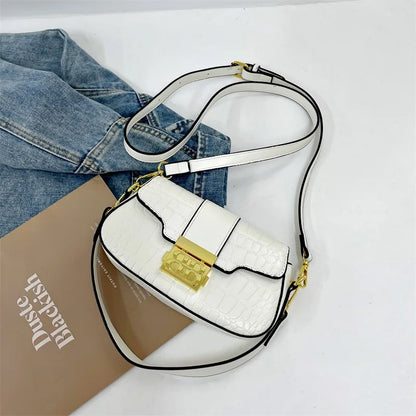 Designer Women's Leather Messenger Bag Elegant Crossbody Shoulder Handbag Luxury Ladies Tote Purse