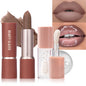 2Pcs/Set Matte Brown Lipstick+Translucency Lip Gloss Combo Kit,Easy Application, Non-Stick, Moisturizing