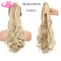 Water Wave Claw Clip In Ponytail Hair Extension Ombre Color Curly Wavy Synthetic Ponytail Extension Hair For Women Pony Tail