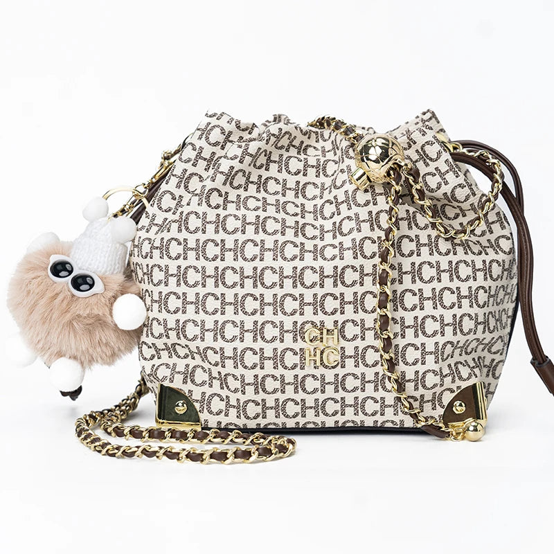 Crossbody High Quality Ladies Light Luxury Chain Bag Adjustable Brand Letter Print Cartoon Pendant Design Unique Popular