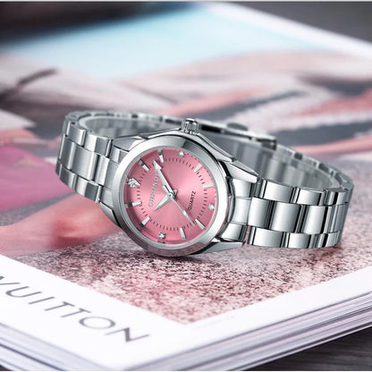 Elegant Women Watch Luxury Ladies Fashion Brand Wristwatch Quartz Movement Stainless Steel Gift for Female Girlfriend
