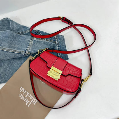 Designer Women's Leather Messenger Bag Elegant Crossbody Shoulder Handbag Luxury Ladies Tote Purse