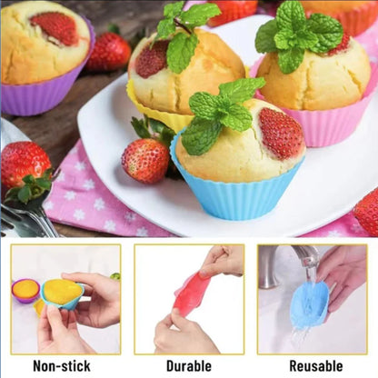 6/12PCS Silicone Muffin Mold