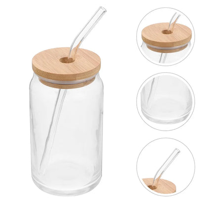 1 Pc Mason Jars Coffee Mug with Straw & Lid – Perfect for Iced Coffee, Juice, and Beverages