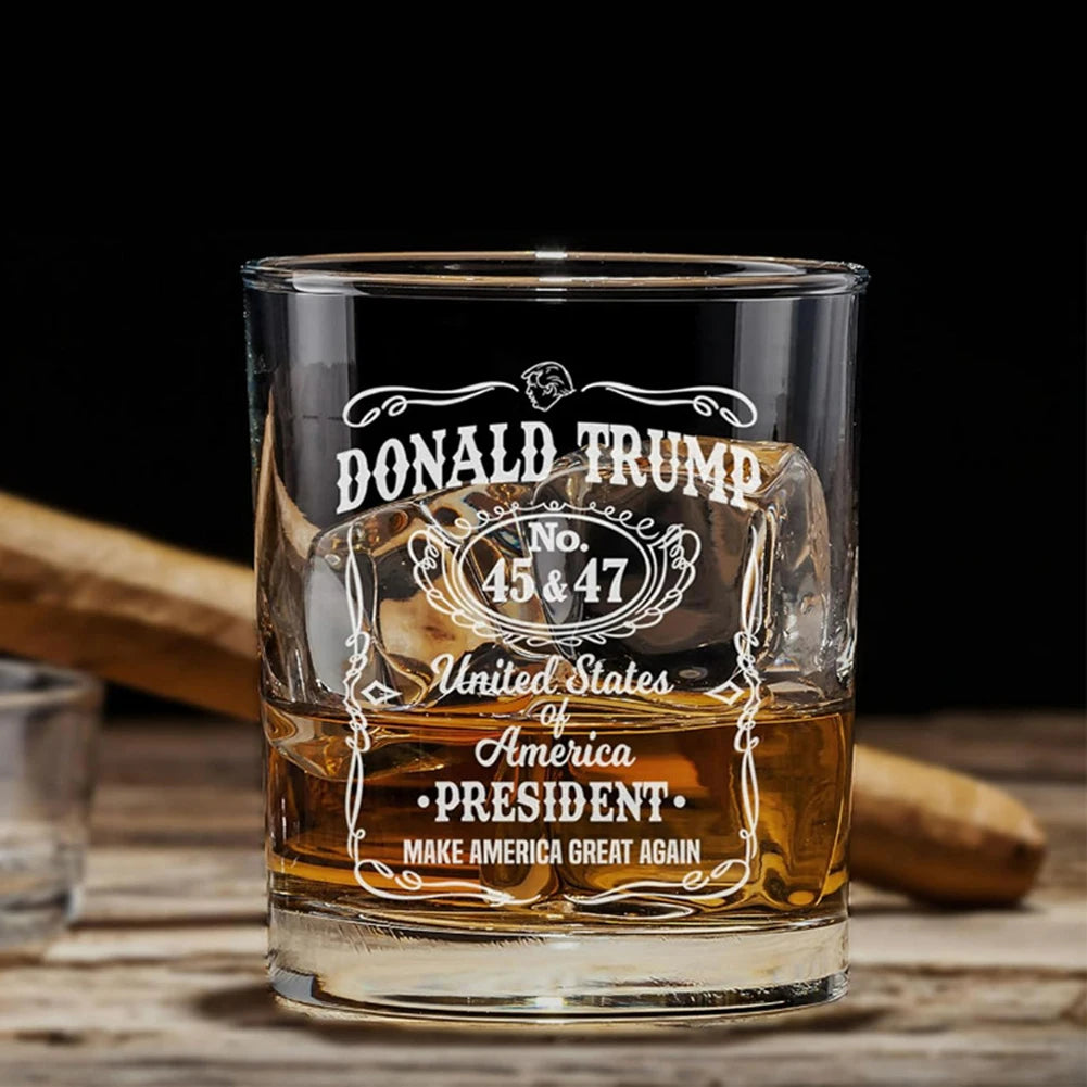 1/2/4PCS Trump Whiskey Glass Wine Glass Lasers Engraved Presidency Glasses Right Wing,Glassware for Drinking,Conservative Gift
