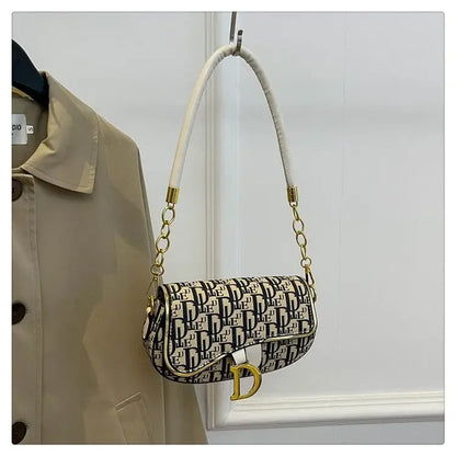 Contrast Saddle Crossbody Bag – Women's Chain Shoulder Handbag