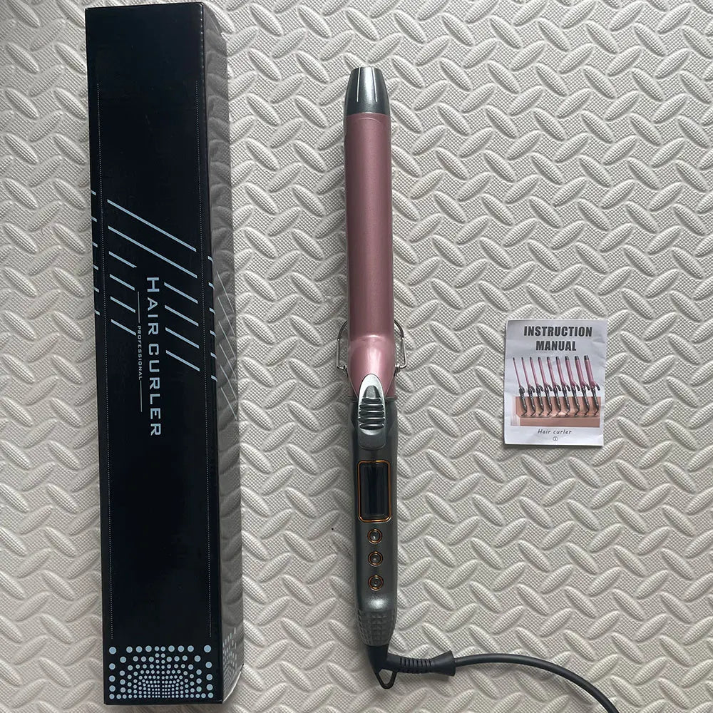 1pcs 19/25/32/38 MM Professional Hair Curler Wave Ceramic Coated Plate PTC Heater LCD Display Curling iron