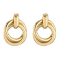 Classic Gold Color Geometric Irregular Stud Earrings for Women Design Sense Knot Piercing Earring Fashion Jewelry