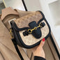 New trendy and retro crossbody bag for women, Korean version western-style women's bag, saddle bag, wide shoulder strap shoulder