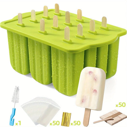 Popsicles Molds, 12 Pieces Silicone Popsicle Molds Easy-Release BPA-free Popsicle Maker Molds Ice Pop Molds Homemade Popsicle
