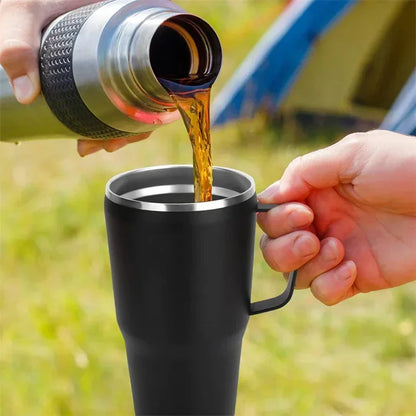 2024 HOT 40oz Stainless Steel Water Bottle Travel Car Coffee Mug Personalized Tumbler with Handle Lid Straw Vacuum Thermos Cup