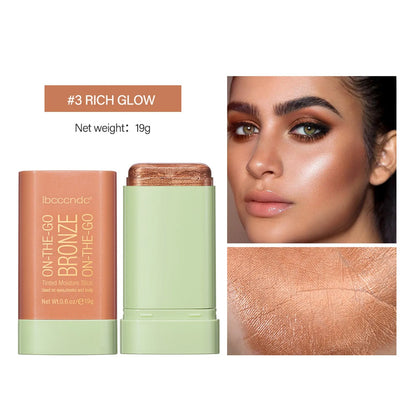 Rotating Contouring Stick Highlight Contouring And Brightening Shadow Stick, Flatness Contouring Stick Makeup Bronzer Stick（19g）