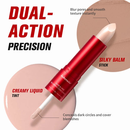 GlideHide Blurring Concealer | Dual Formula Liquid & Balm | Creamy Texture, Dark Circle & Wrinkle Coverage, Long-Lasting