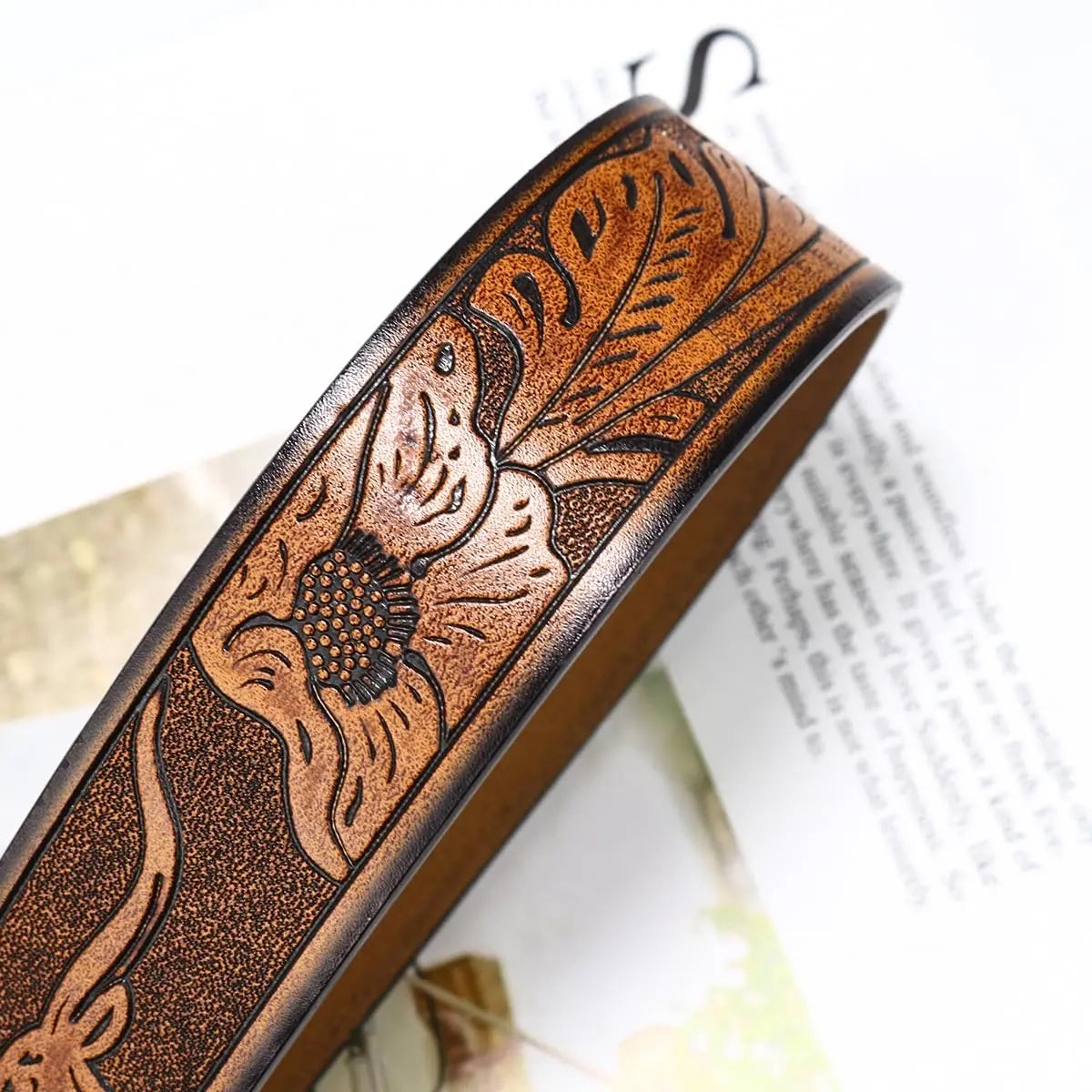 Western Cowboy Cowgirl PU Belts - Women Men Turquoise Embossed Waist Belts With LongHorn Bull Buckles Fit