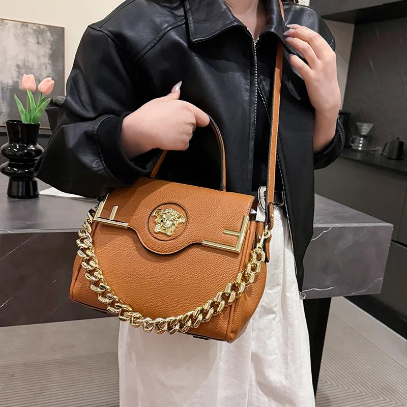 Women's Stylish Leather Shoulder Bag - Classic Elegant Ladies Crossbody Bag Handbags Fashion