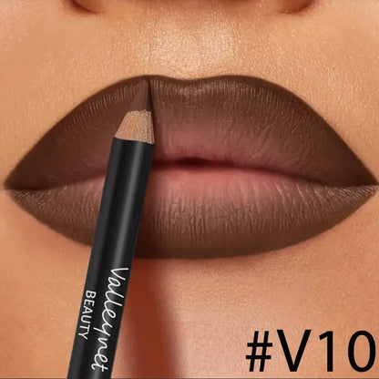 4PCS Dark Brown Lip Kit – Lip Liner + Lip Glaze, Waterproof & Long-Lasting Matte Finish