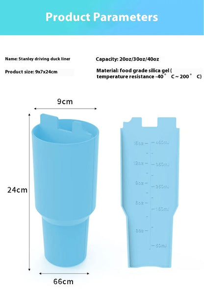 Silicone Water Cup Liner Double Drinking Compartment Water Cup Sleeve 40oz Thermos Cup Special Water Bottle Accessories