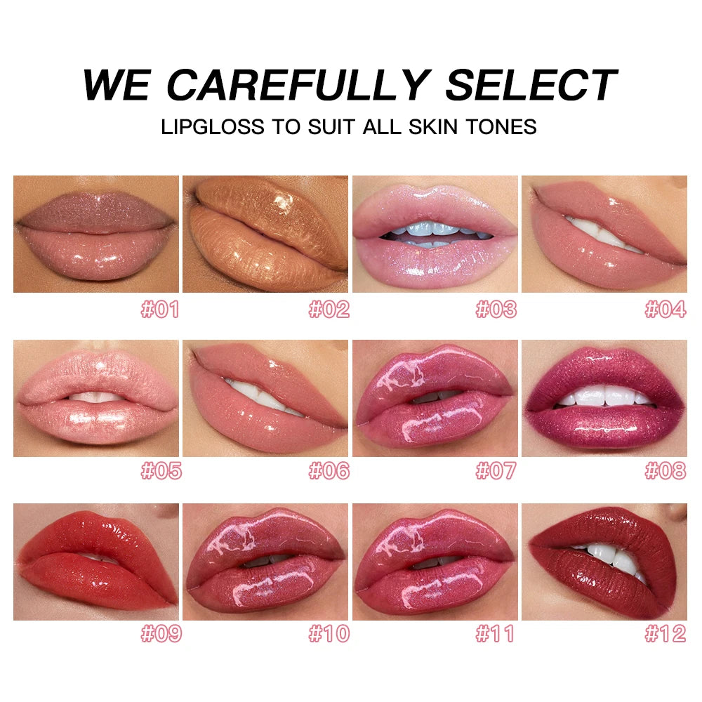 Glitter Lip Gloss Long Lasting Diamond Pearlescent Metallic Liquid Lipstick Moisturizing Lip Glaze Cosmetics