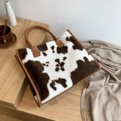 Plush bag female large capacity new autumn and winter hundreds of fashion plush shoulder bag college students Tote bag