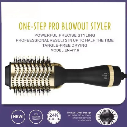 One Step Hair Dryer and Volumiser 1000W Blow Dryer Brush Hot Air Styling Brush Professional Hair Straightener Curler Travel Fri